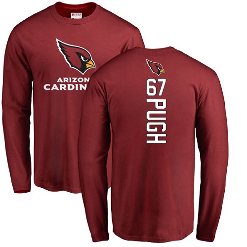 Arizona Cardinals Men Maroon Justin Pugh Backer NFL Football #67 Long Sleeve T Shirt->arizona cardinals->NFL Jersey
